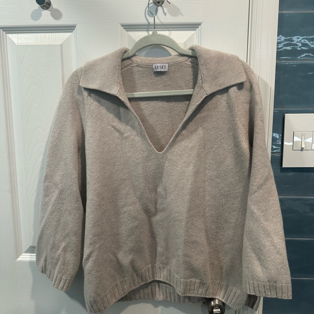 LESET Gray-Light Tan Sweater